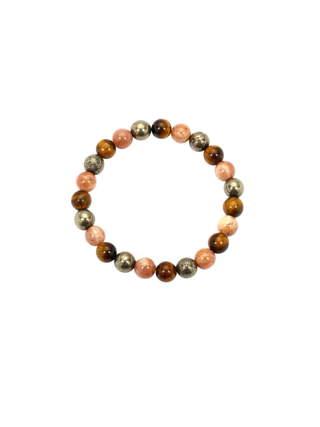 RDK Leo Zodiac Bracelet Leather Tigers Eye Beaded Elasticated Bracelet