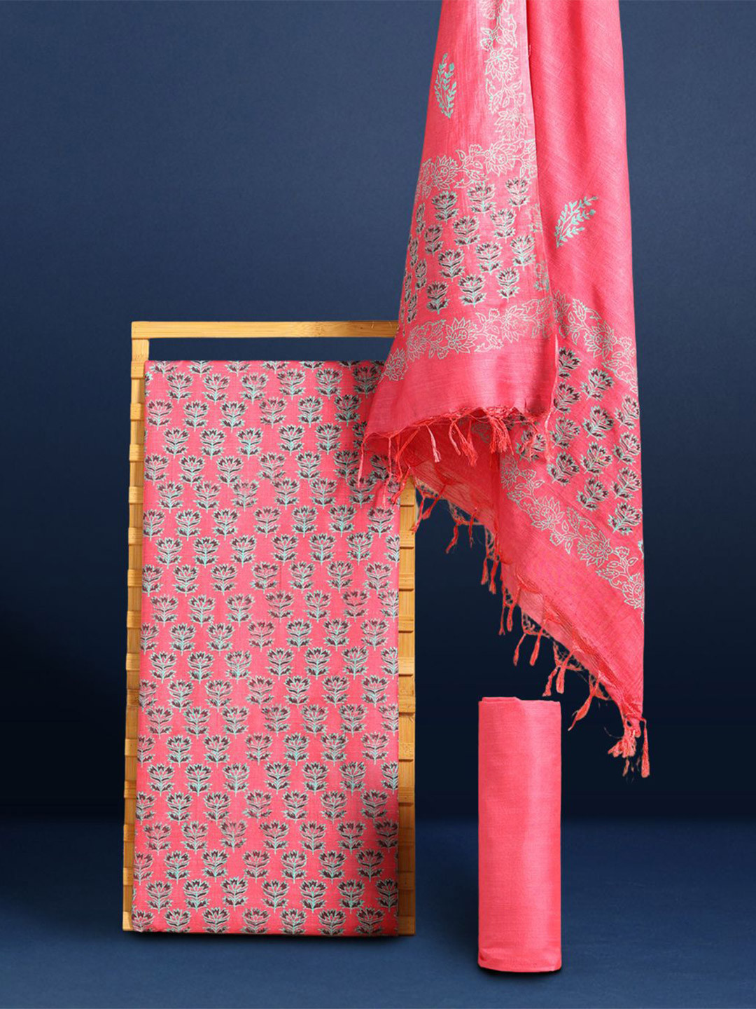 Taavi Hand Block Printed Unstitched Dress Material