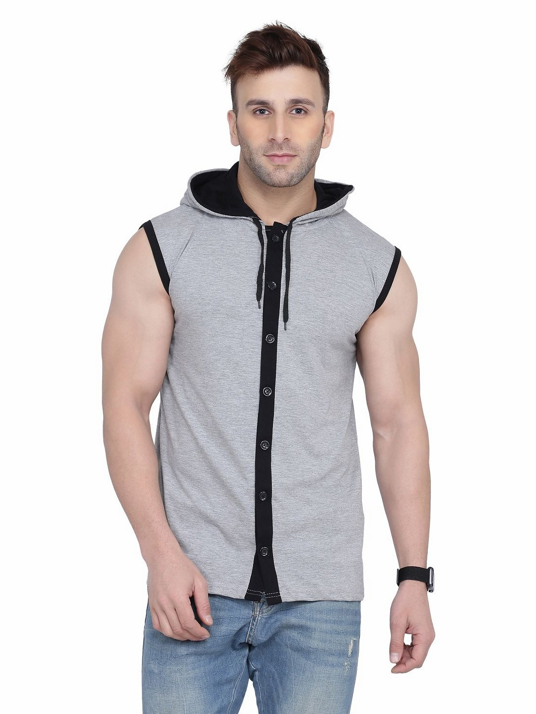 Blisstone Hood Slim Fit Cotton Casual T-shirt