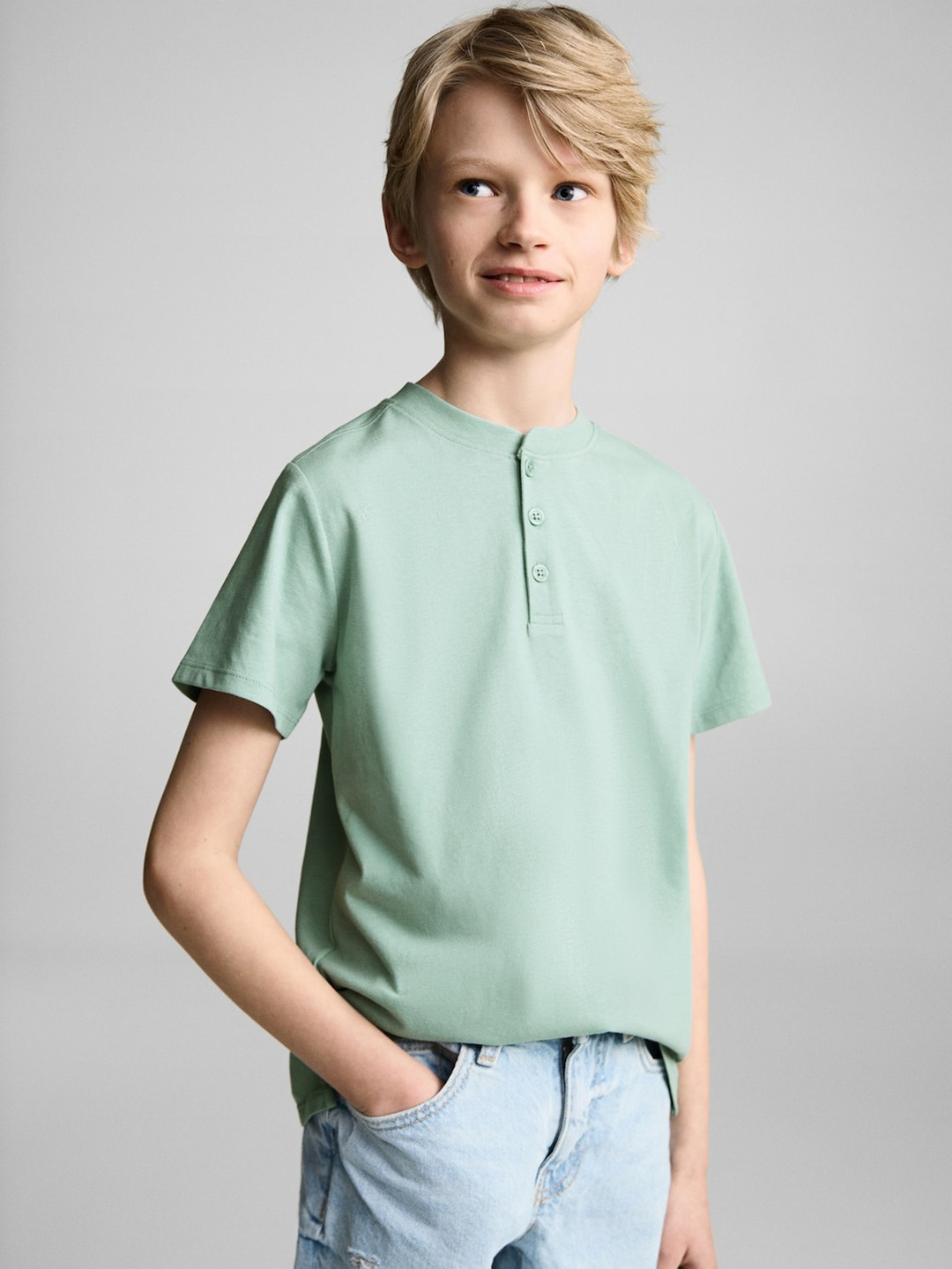 Mango Kids Boys Short Sleeves Pure Cotton T-Shirt