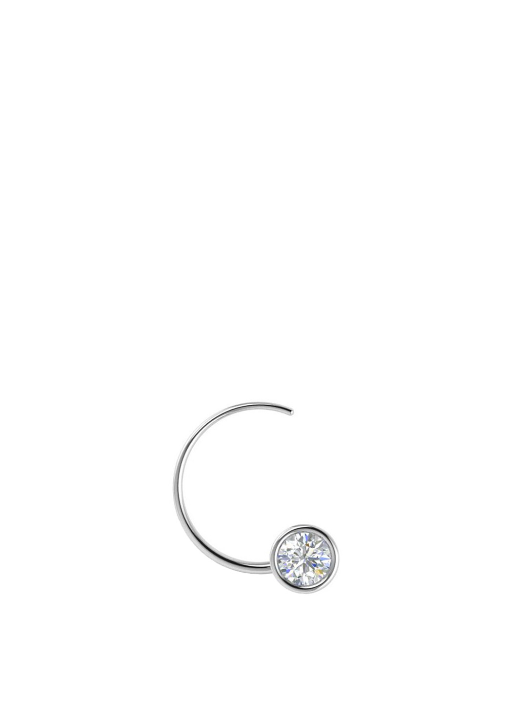 SOMYA Sterling Silver Cubic Zirconia Nosepin