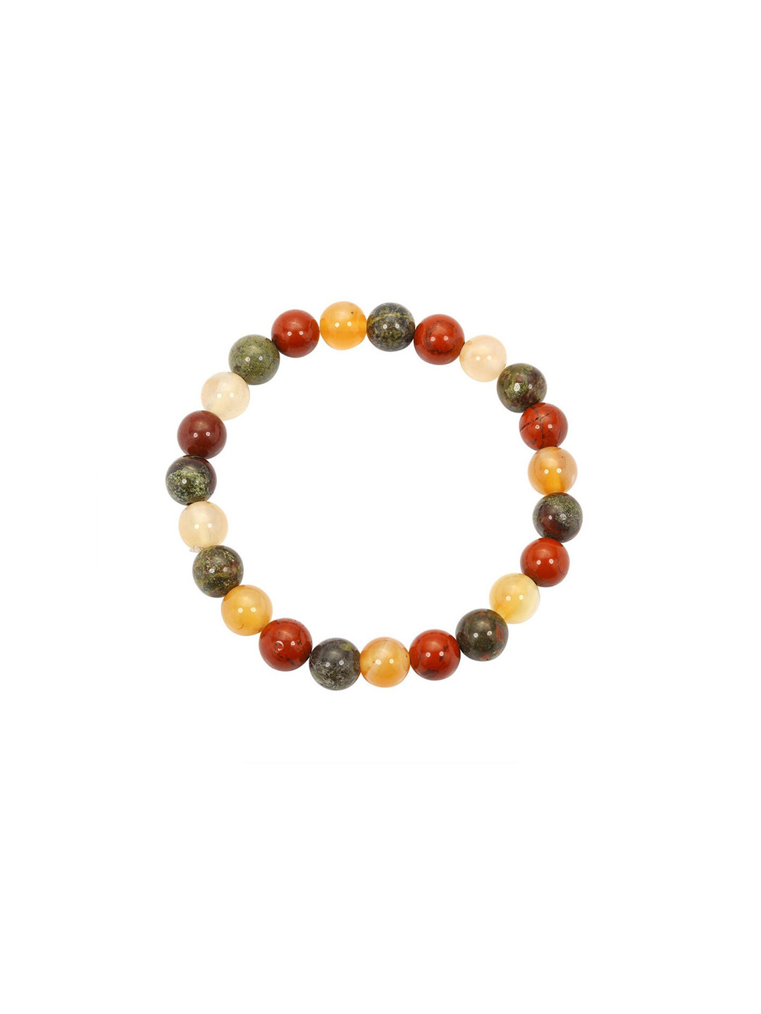RDK Unisex Aries Zodiac Leather Crystals Beaded Elasticated Bracelet