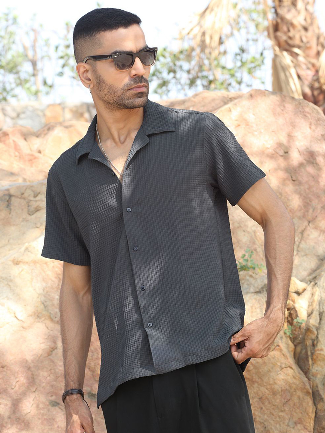 KRAFT INDIA Men Standard Textured Casual Shirt