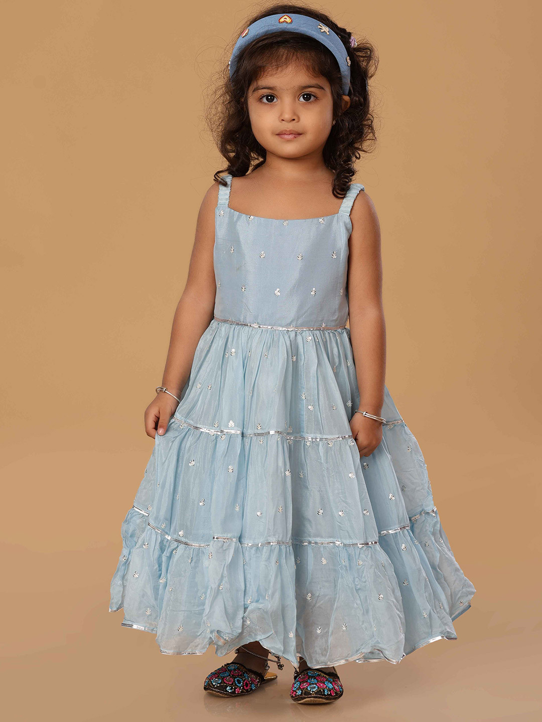 The Mini Trunk Powderblue Flowy Spagetti Dress