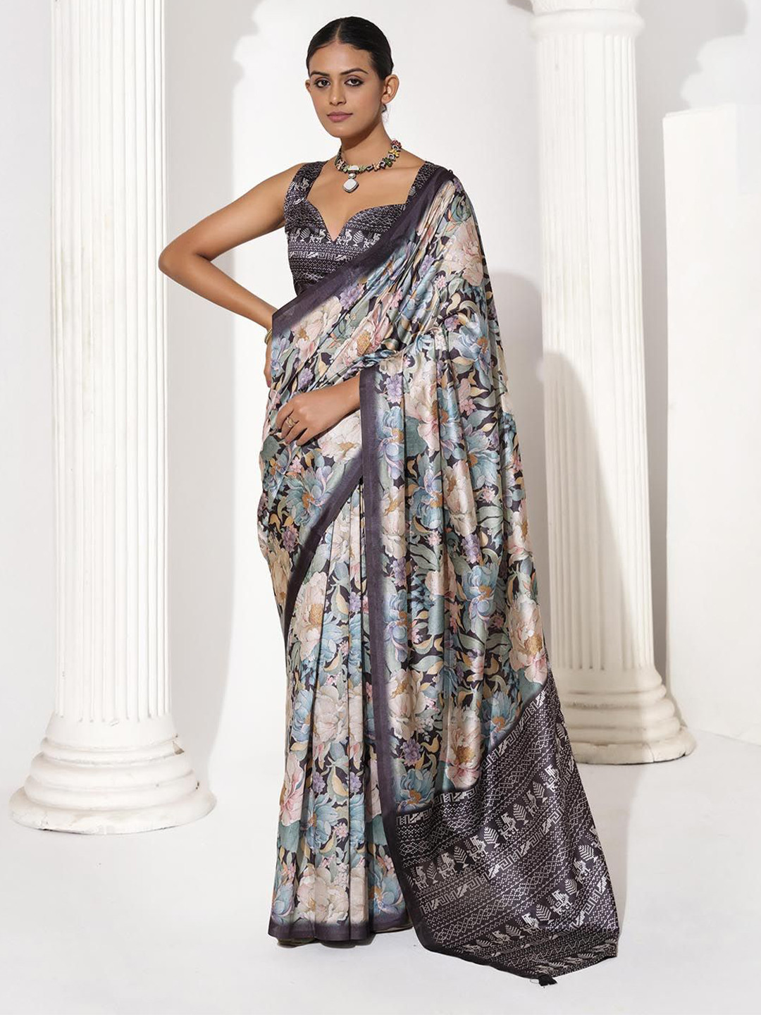all about you Floral Designer Saree