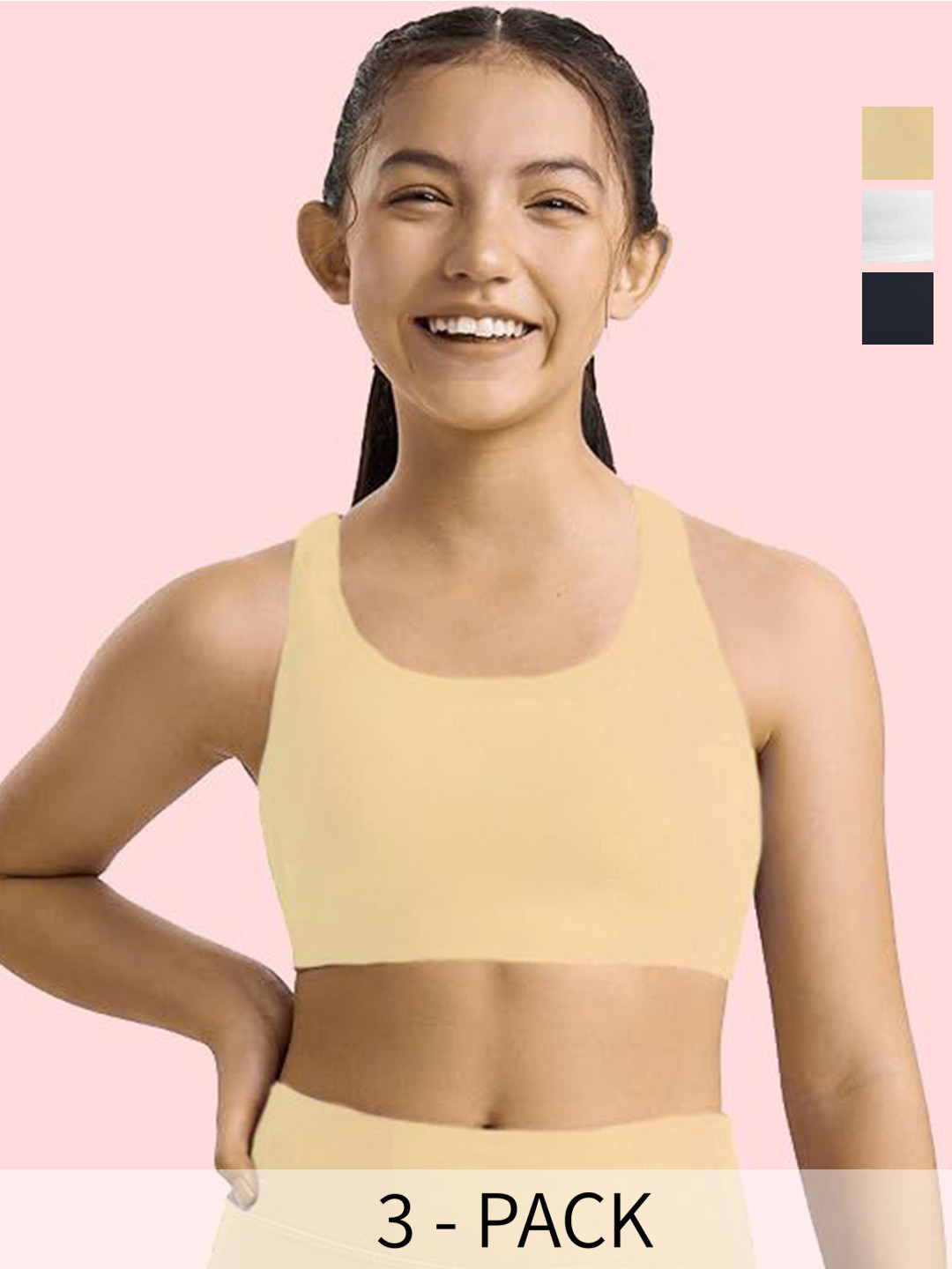 BRAAFEE Girls Pack Of 3 Beginners Bra All Day Comfort Full Coverage