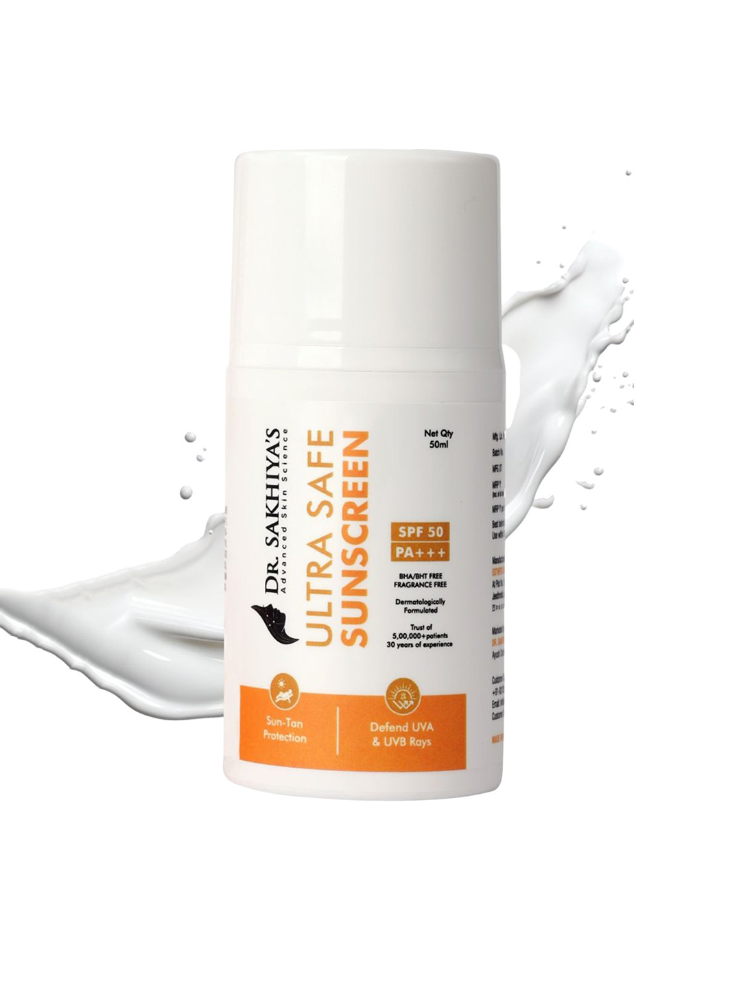 DR. SAKHIYA'S Ultra Safe Sunscreen SPF 50 PA+++ - 50 g