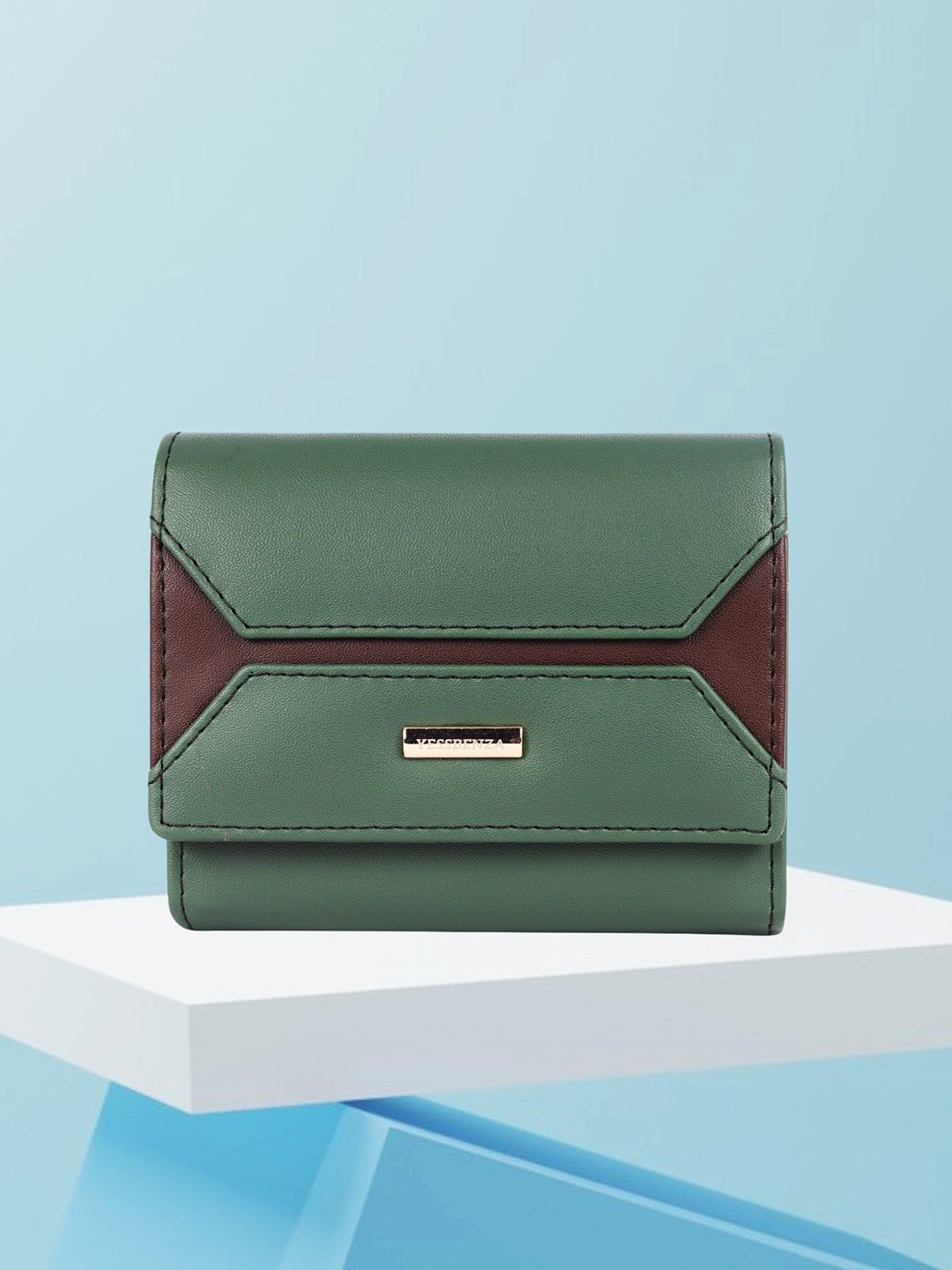YESSBENZA Women Colourblocked Quilted Two Fold Wallet