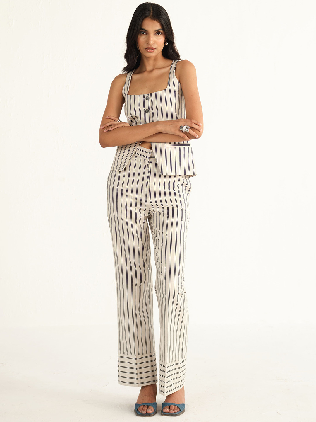 Shop Staple Women Linen Striped Pants