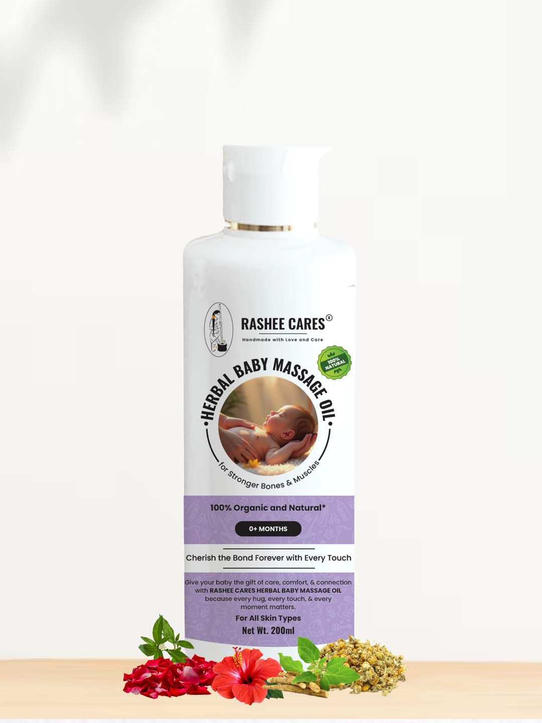 RASHEE CARES Herbal Baby Massage Oil With Coconut Oil- 200 ml