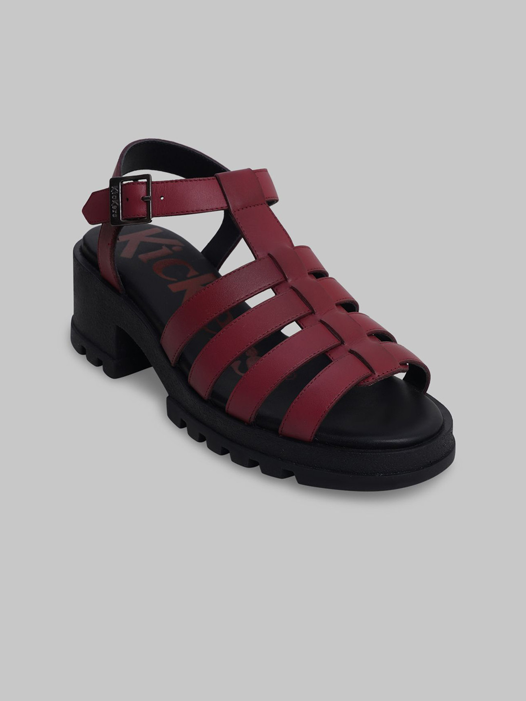 Kickers Women Buckles Leather Platform Sandals Heels