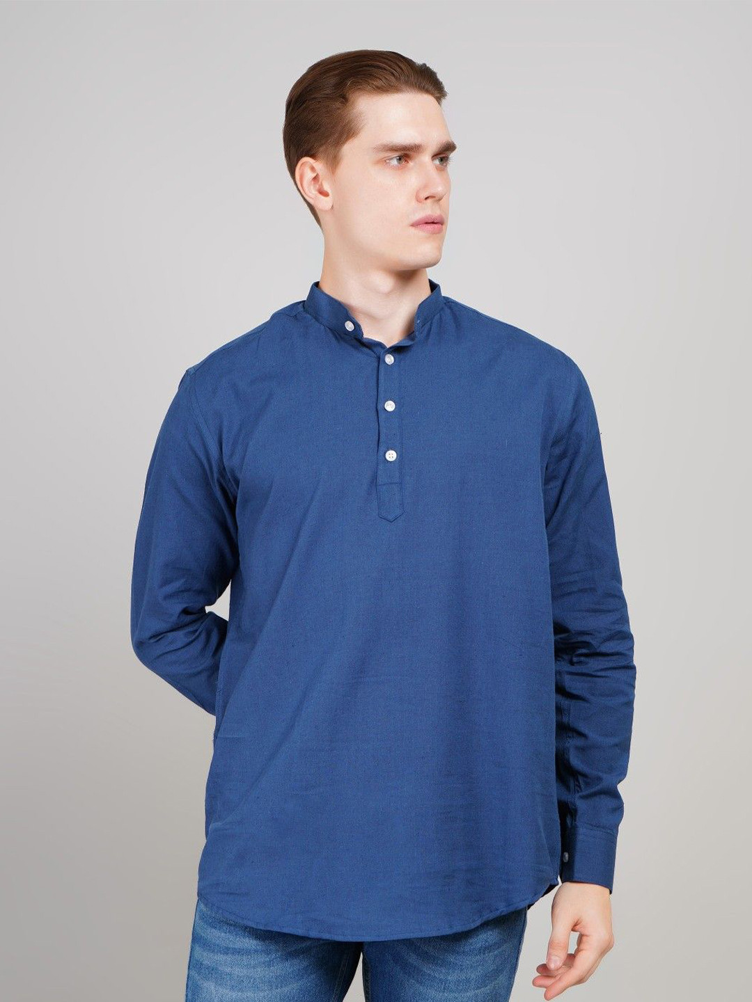 Le Mec Men Regular Fit Mandarin Collar Kurta