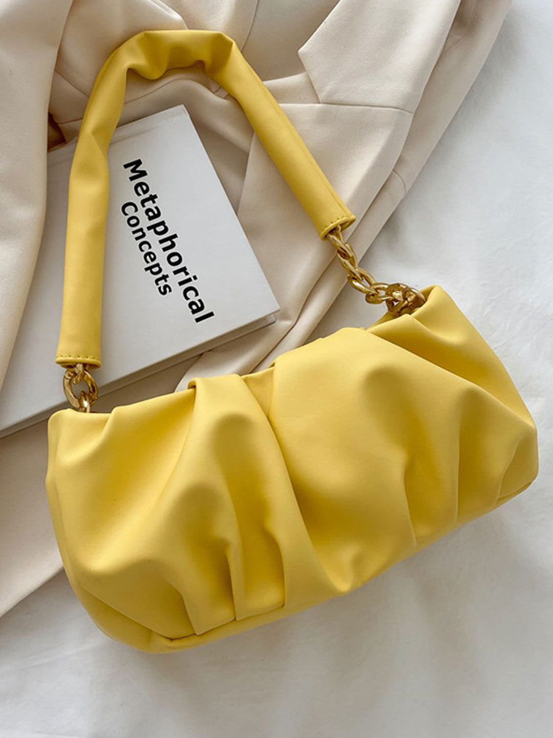 SAPPIERO Zip Detail Baguette Shoulder Bag