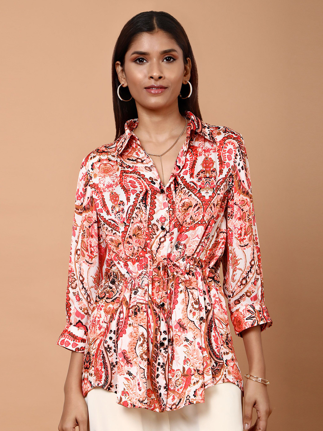 Tamiska By Narendra Kumar Vienna Women Paisley Printed Shirt Style Top