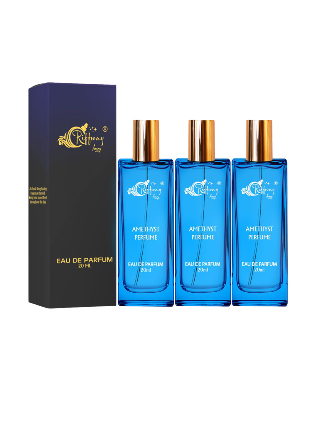 riffway Set Of 3 Amythyst Long Lasting Eau De Parfum - 20 ml Each