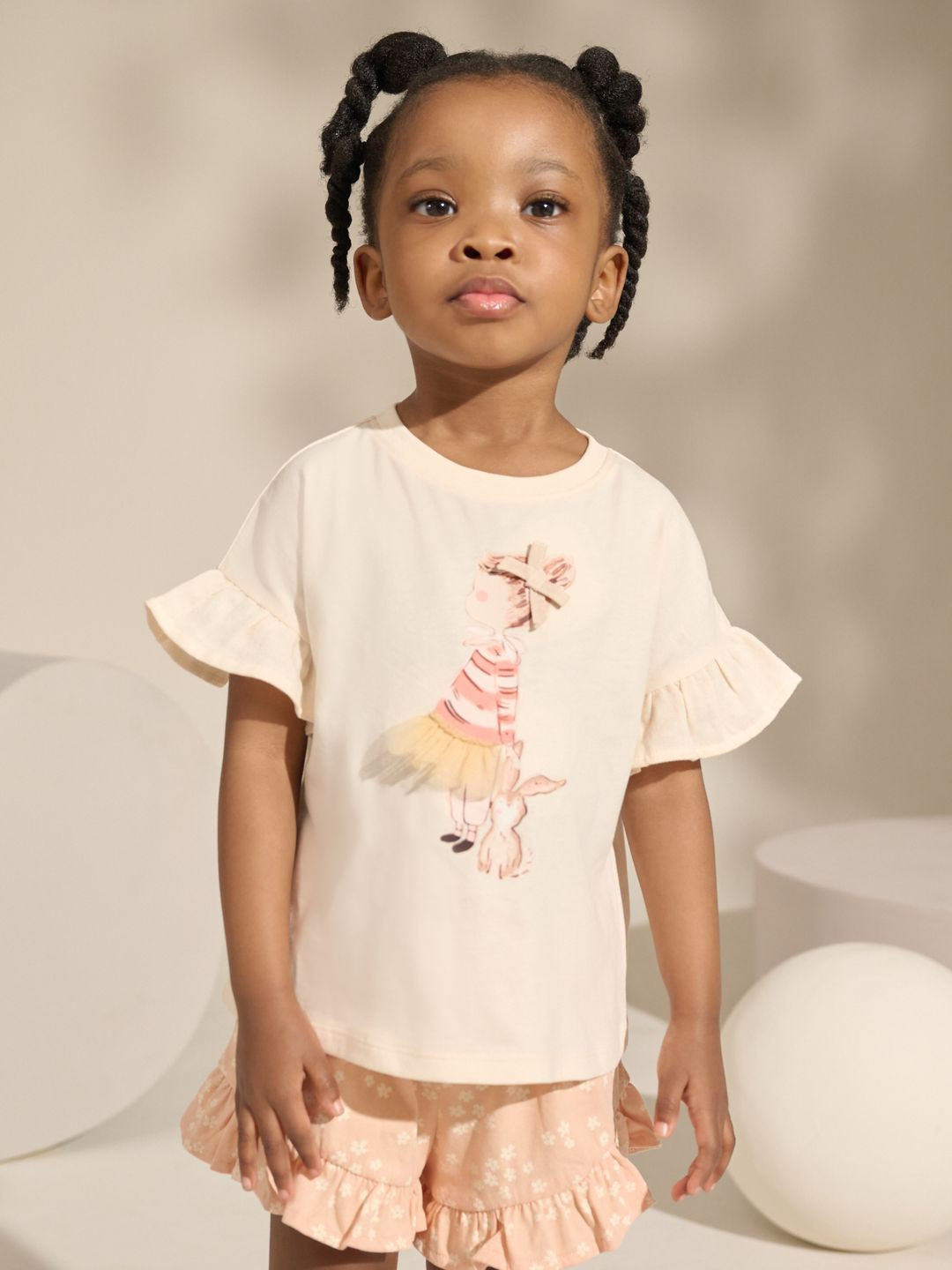 NEXT Kids Girls Printed Pure Cotton Clothing Set