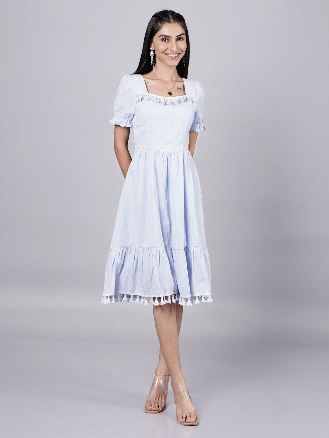 French Theory Nostalgic Boho Women A-Line Midi Dress