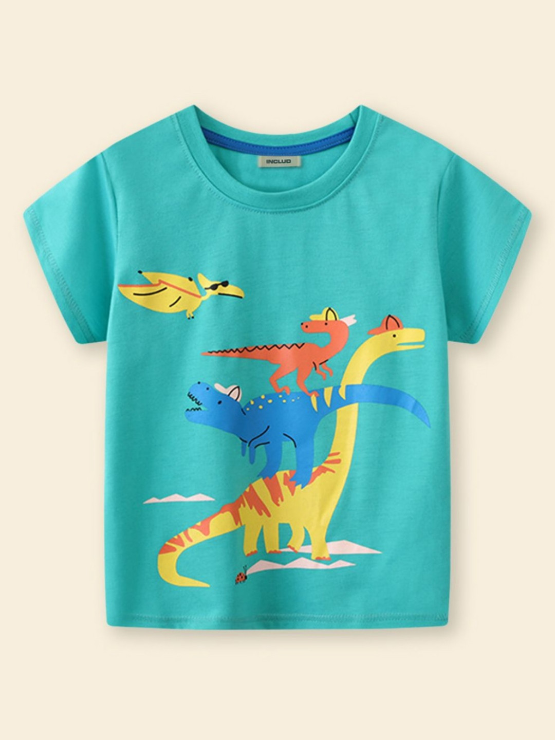 INCLUD Boys Animal Printed Regular Sleeves Blended T-shirt