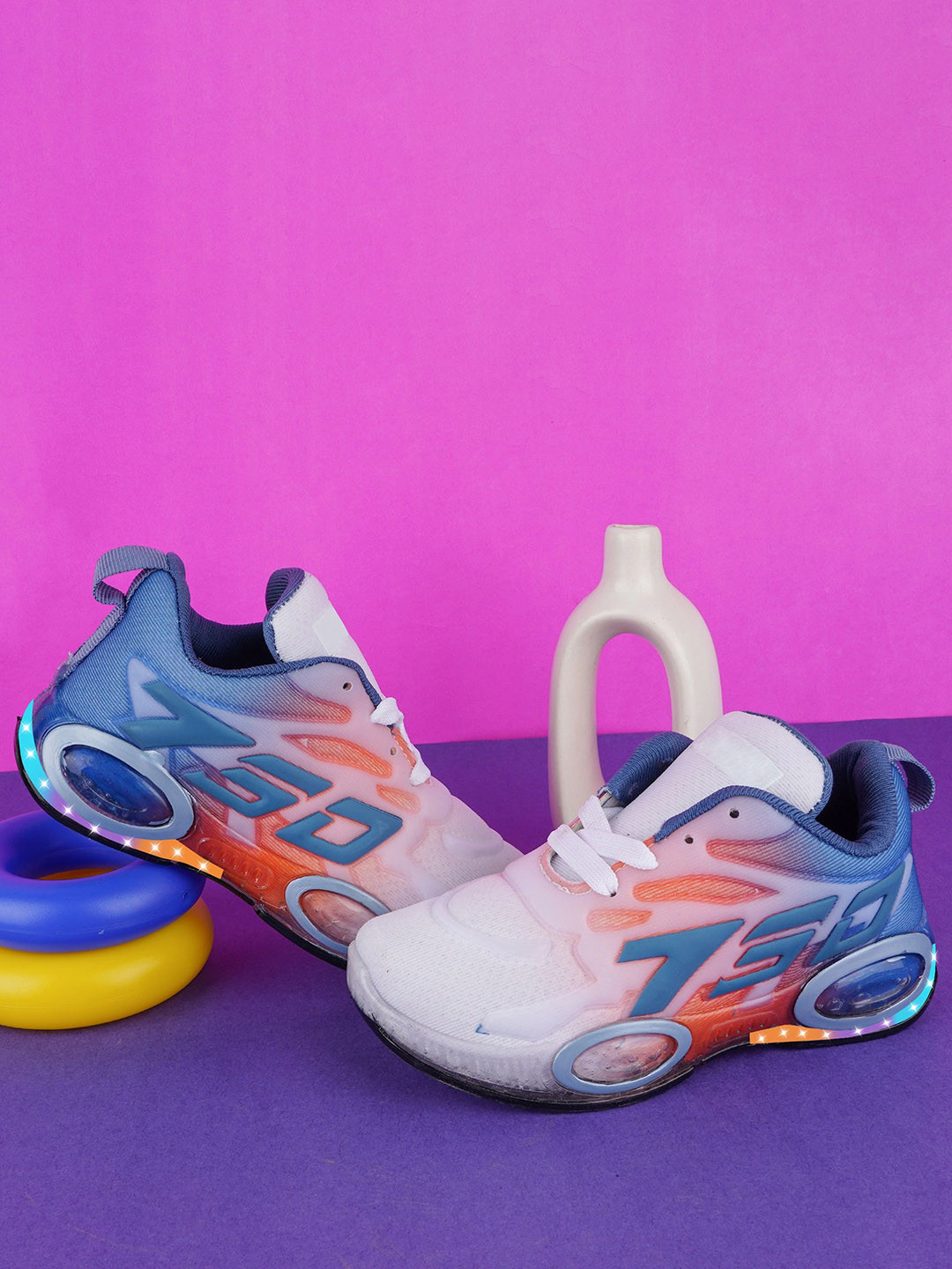 LMG Lifestyle Unisex Kids Colourblocked Led Light Stylish Walking Sneakers