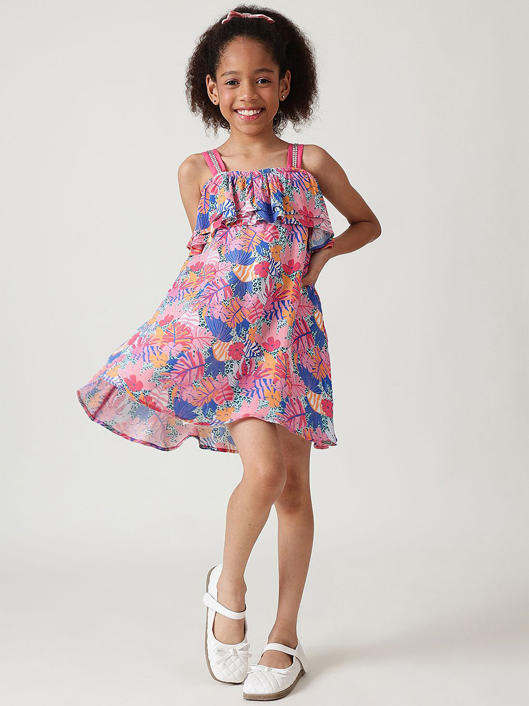 One Friday Girl A-Line Sleeveless Floral Printed Dress