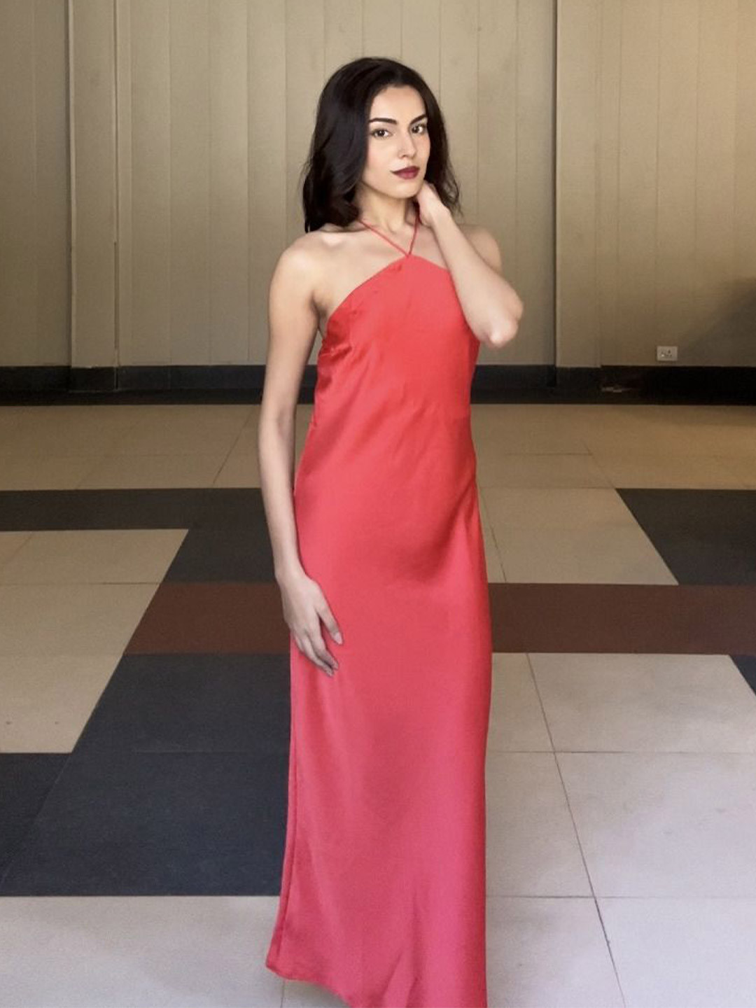 House of Sal Nina Satin Maxi Dress