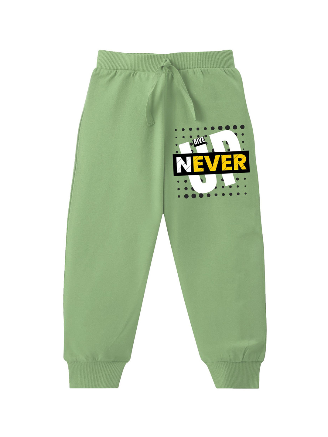 KAVEE Boys Never Give Up Printed Pure Cotton Joggers