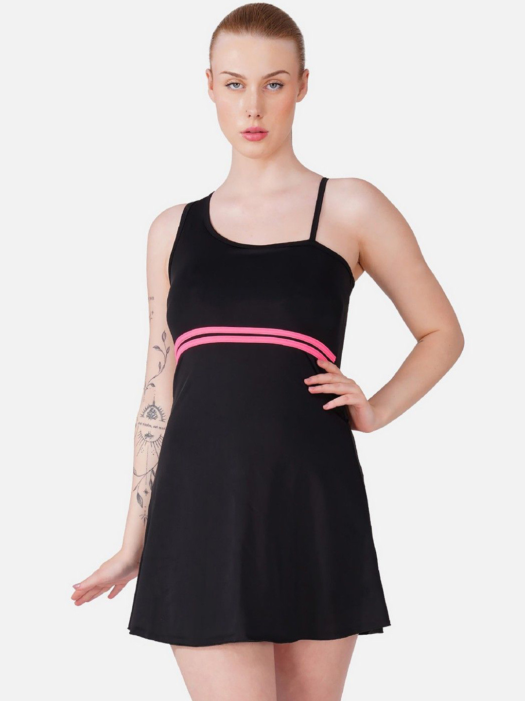 TOMKOT One Shoulder Padded Swimming Dress