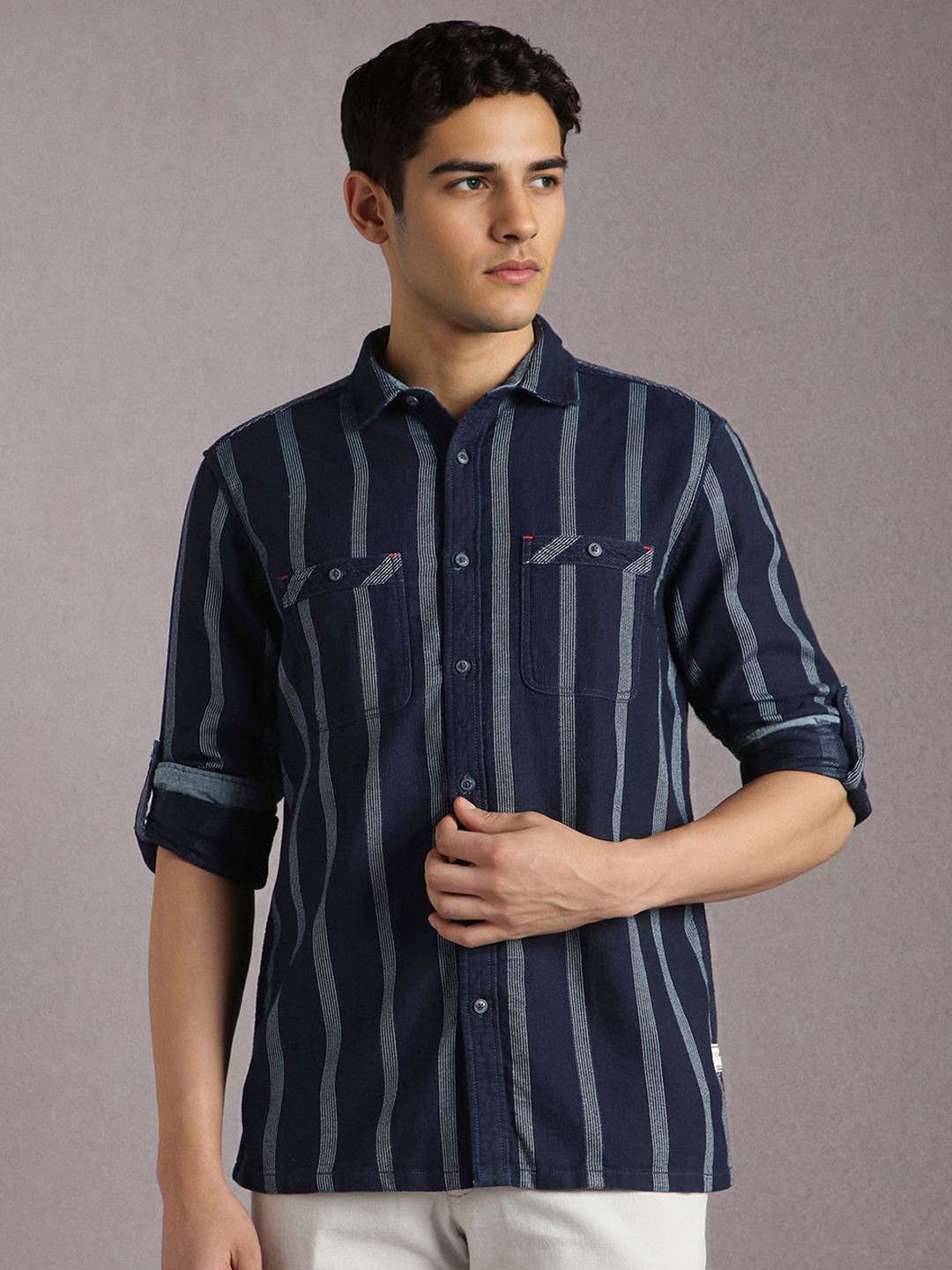 Louis Philippe Jeans Men 1 Vertical Striped Regular Shirt