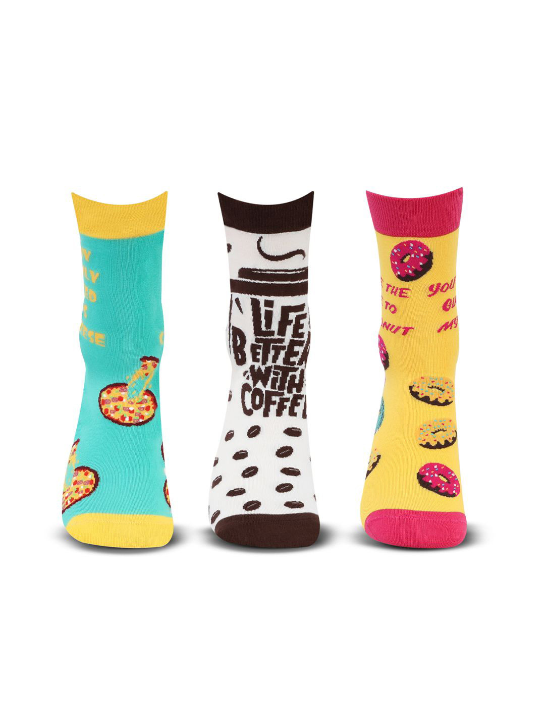 Bonjour Women Foodie Patterned Calf Length Socks