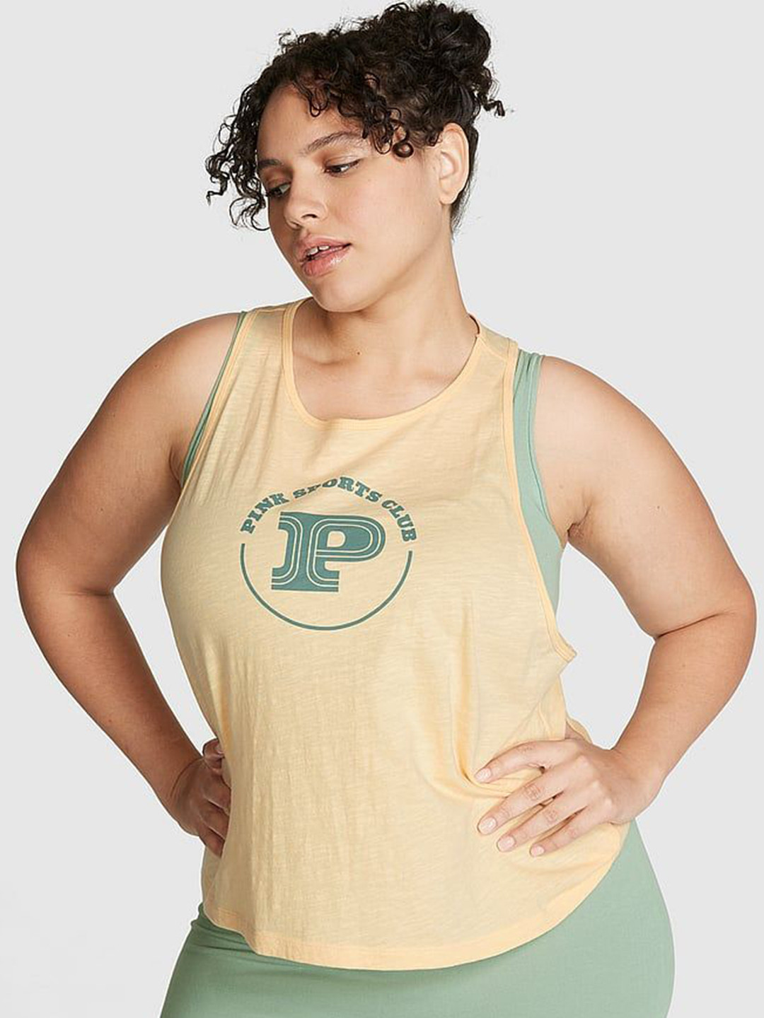 Victoria's Secret Women Typography Print Cotton Tank Top