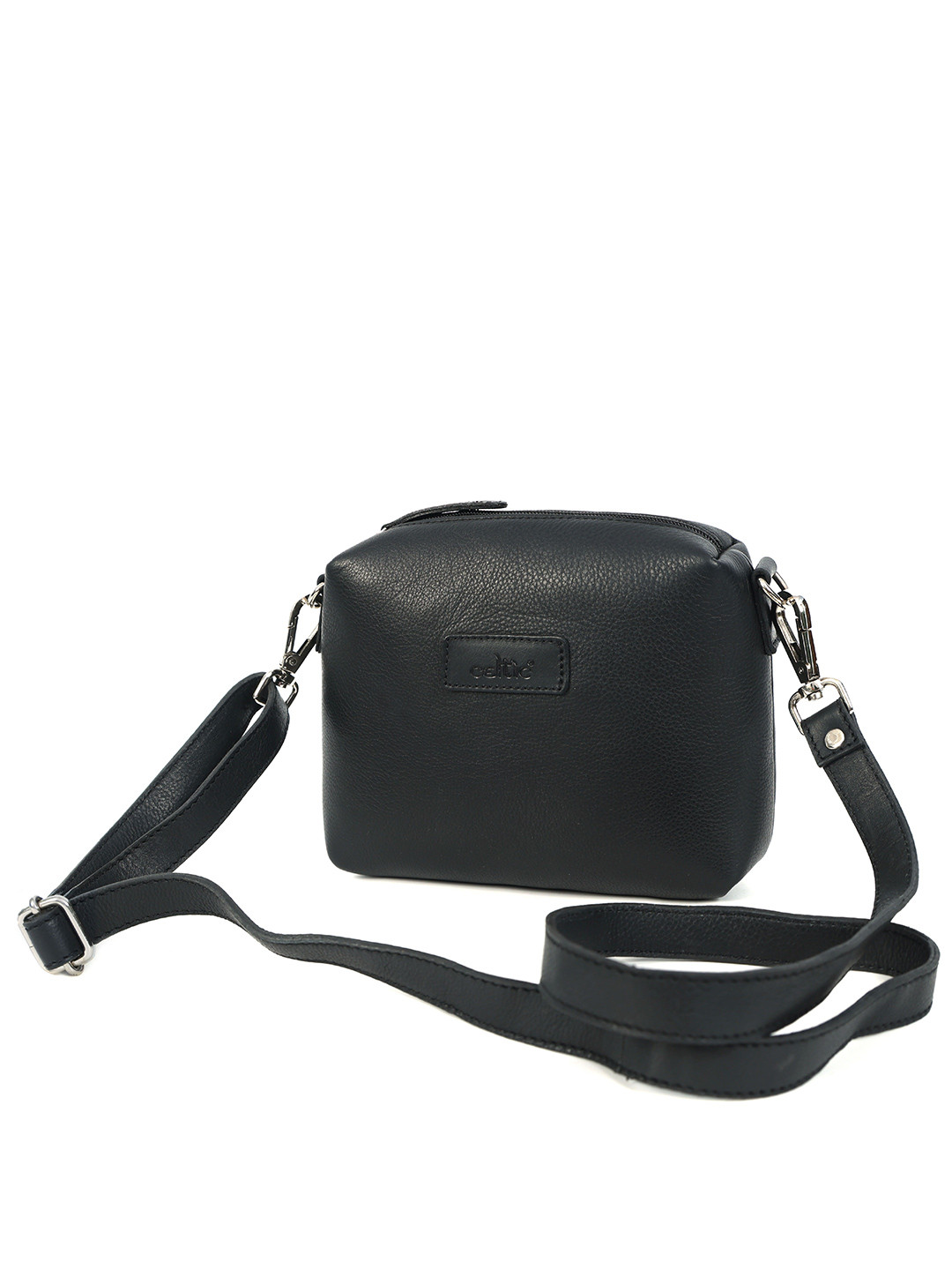 Celtic Unisex Leather Structured Sling Bag with Cut Work