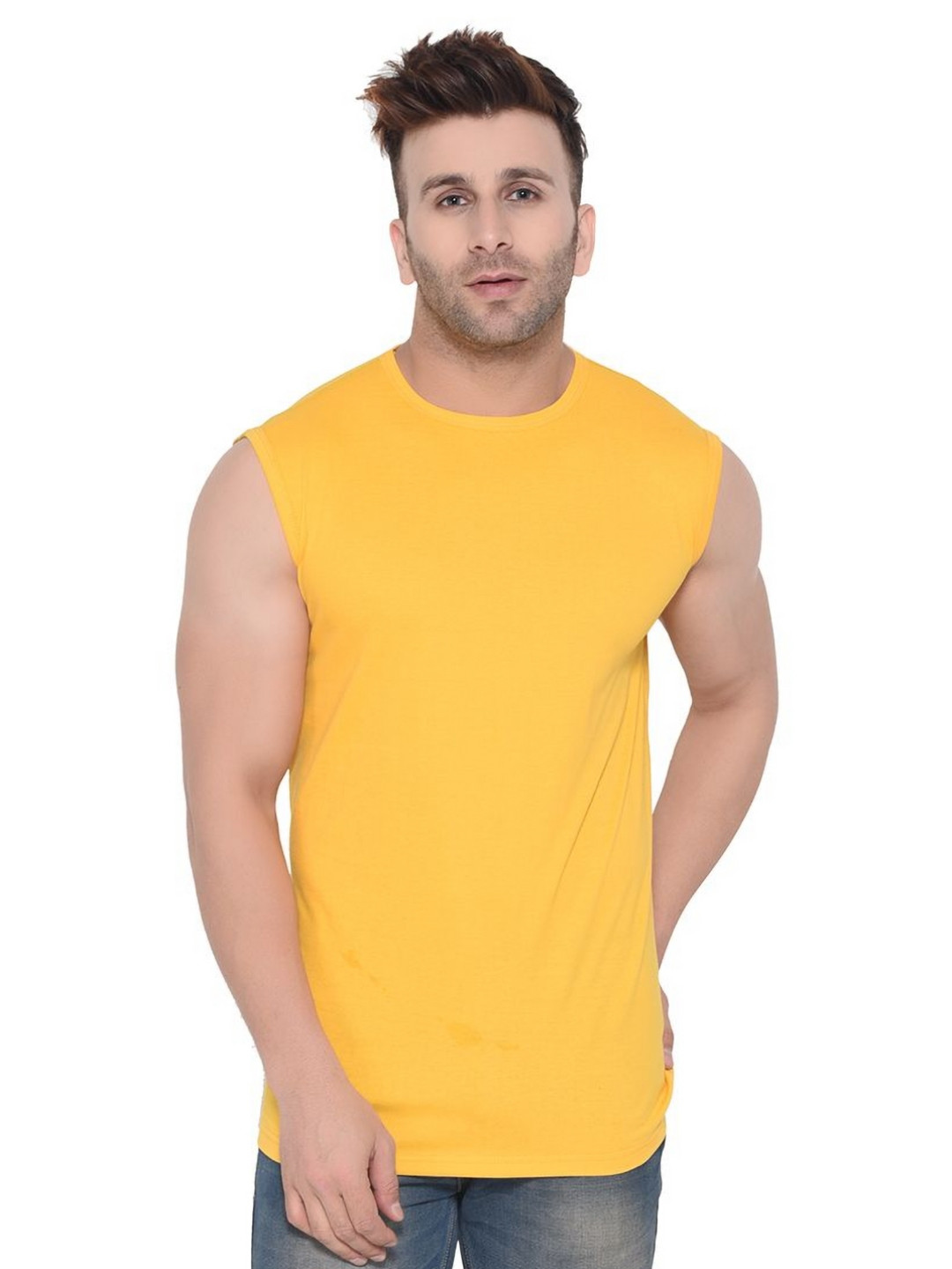 Blisstone Men Raw Edge Slim Fit Tank T-shirt