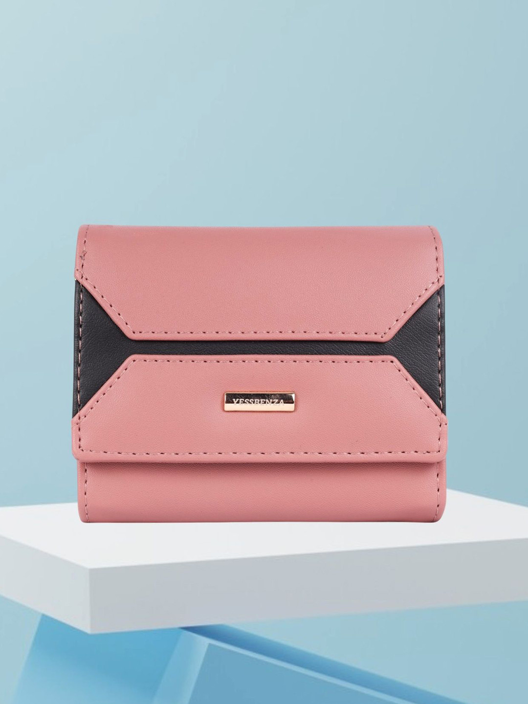 YESSBENZA Women Colourblocked Quilted Two Fold Wallet