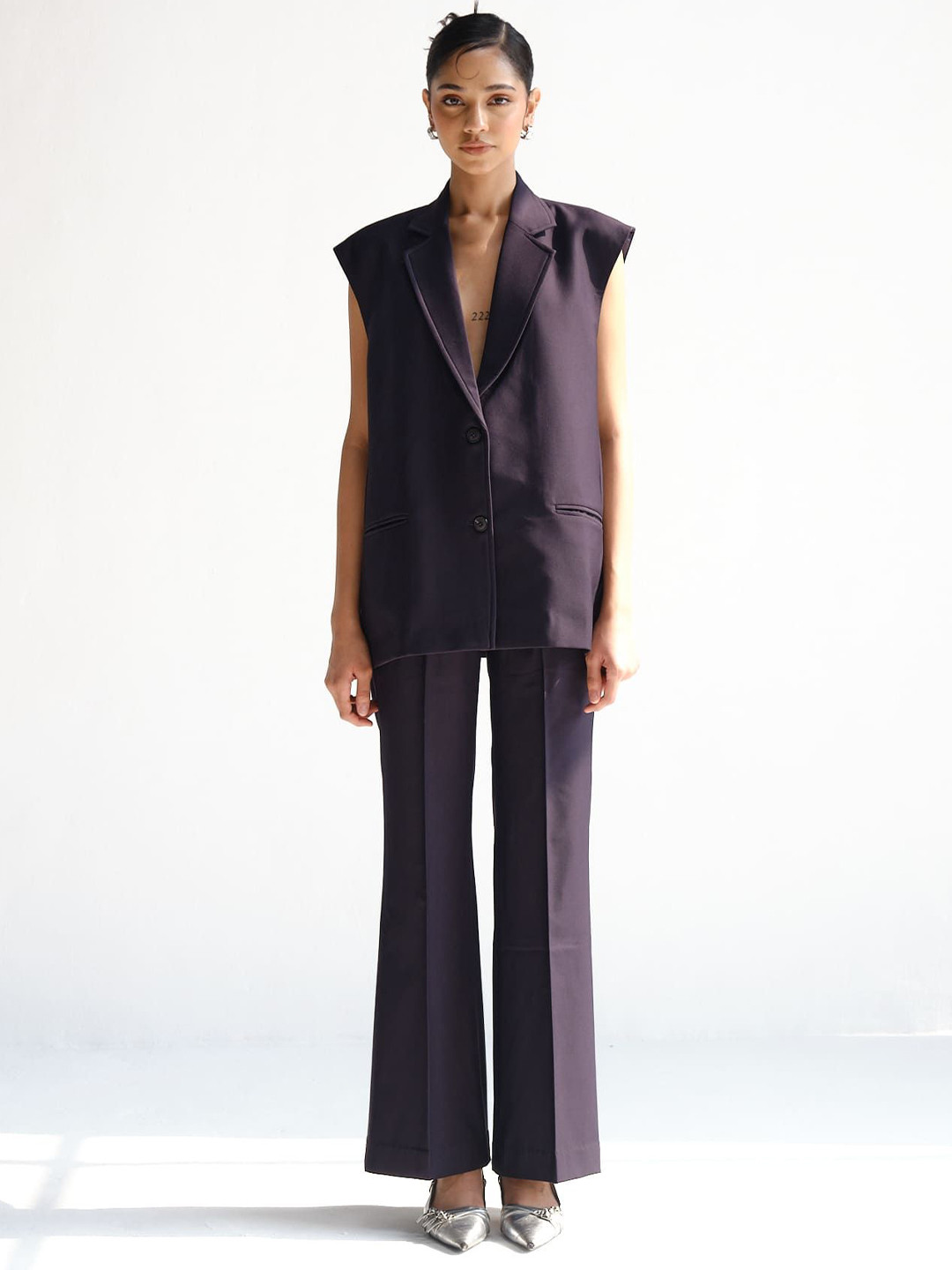 Shop Staple Women Space Blue Mid Waist Blue Pants Trousers