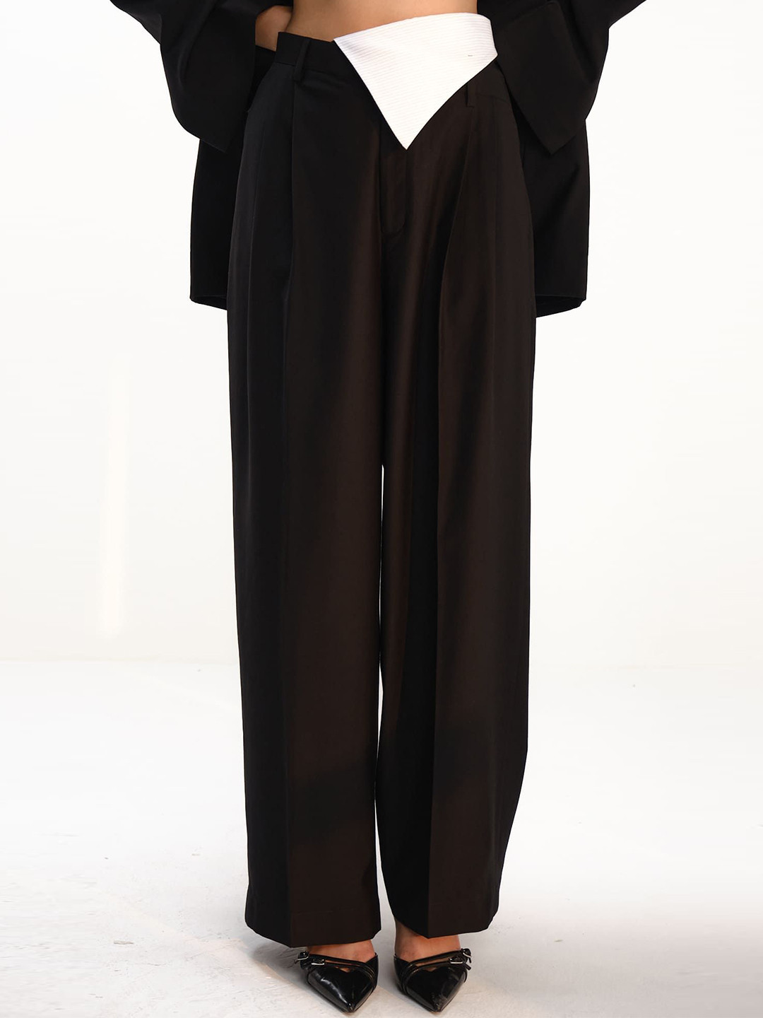 Shop Staple Women Black Flap Pants but Hot Cross Trousers