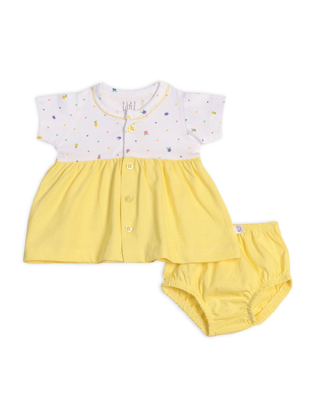 Dear Little Kids-Girls Floral Print A-Line Dress with Bloomer