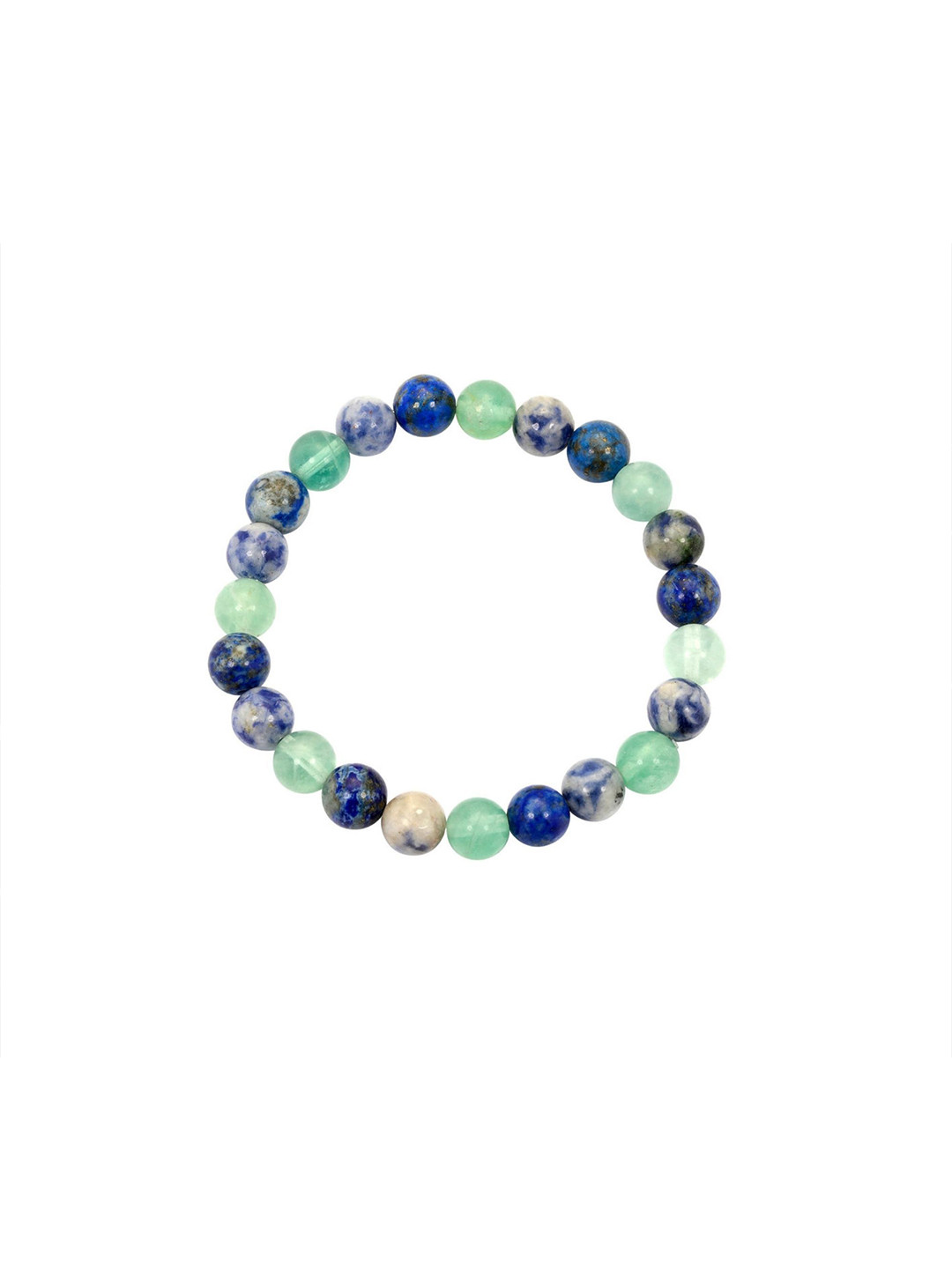 RDK Virgo Zodiac Leather Lapis Lazuli & Sodalite Beaded Elasticated Bracelet