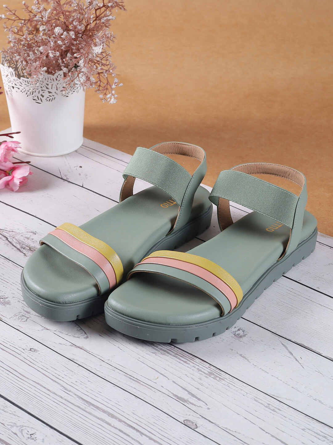 Metro Women Solid Open Toe Flats