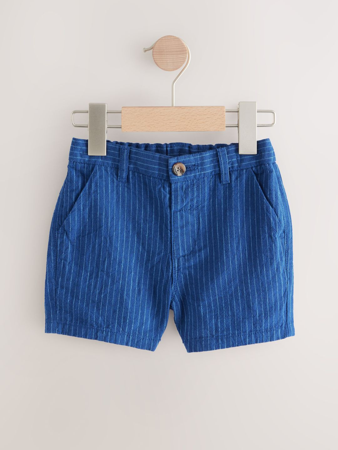 NEXT Boys Cotton-Linen Striped Chino Shorts