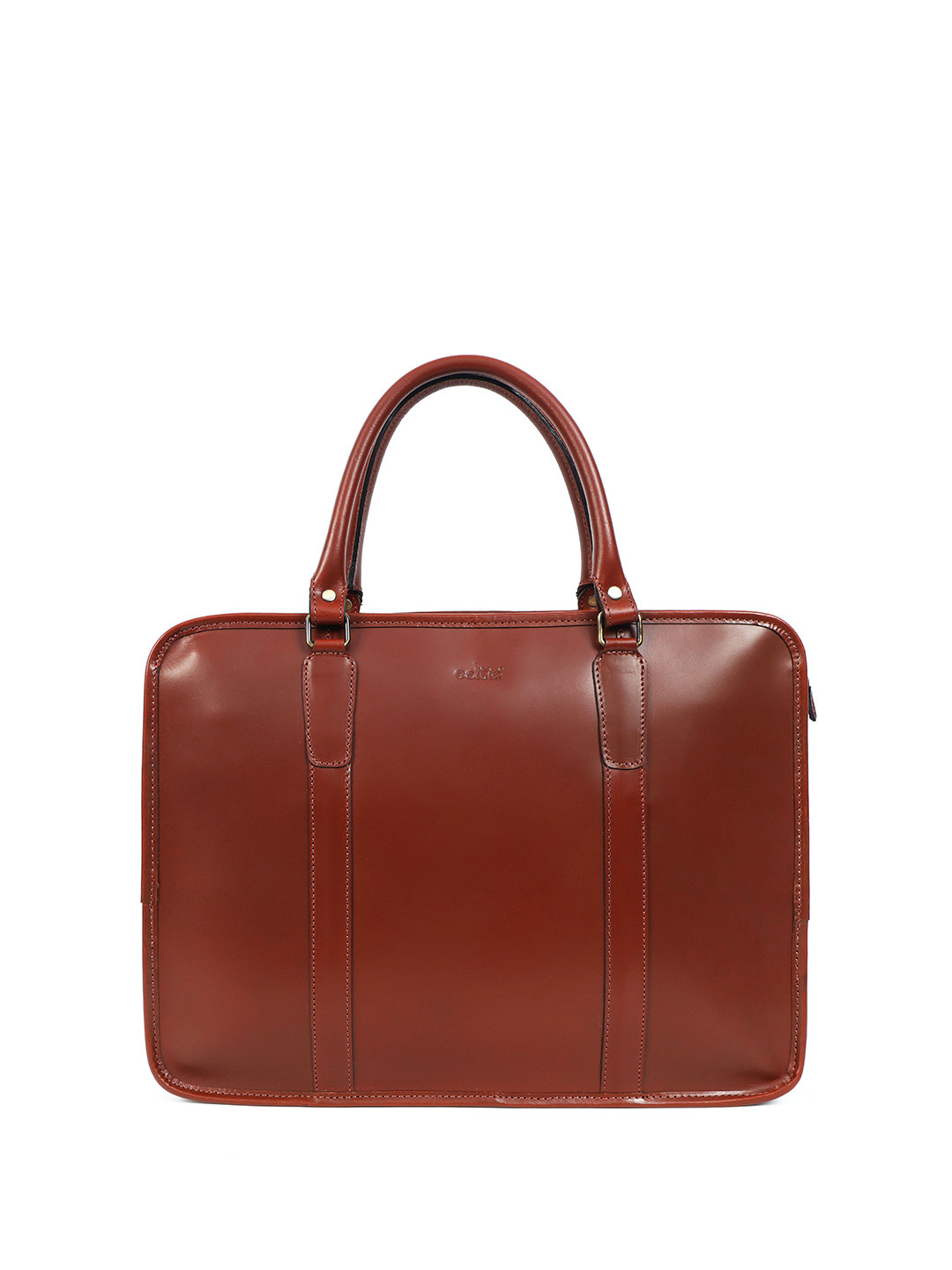 Celtic Structured Leather Laptop Shoulder Bag