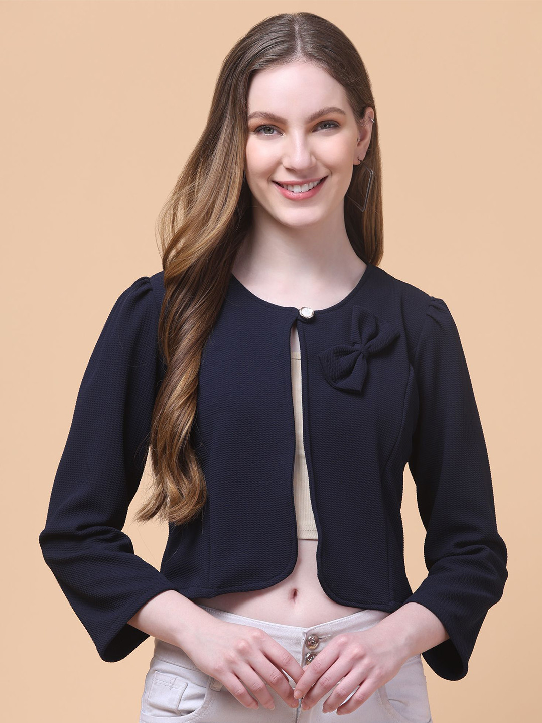 Charitra Studded Round Neck Crop Top