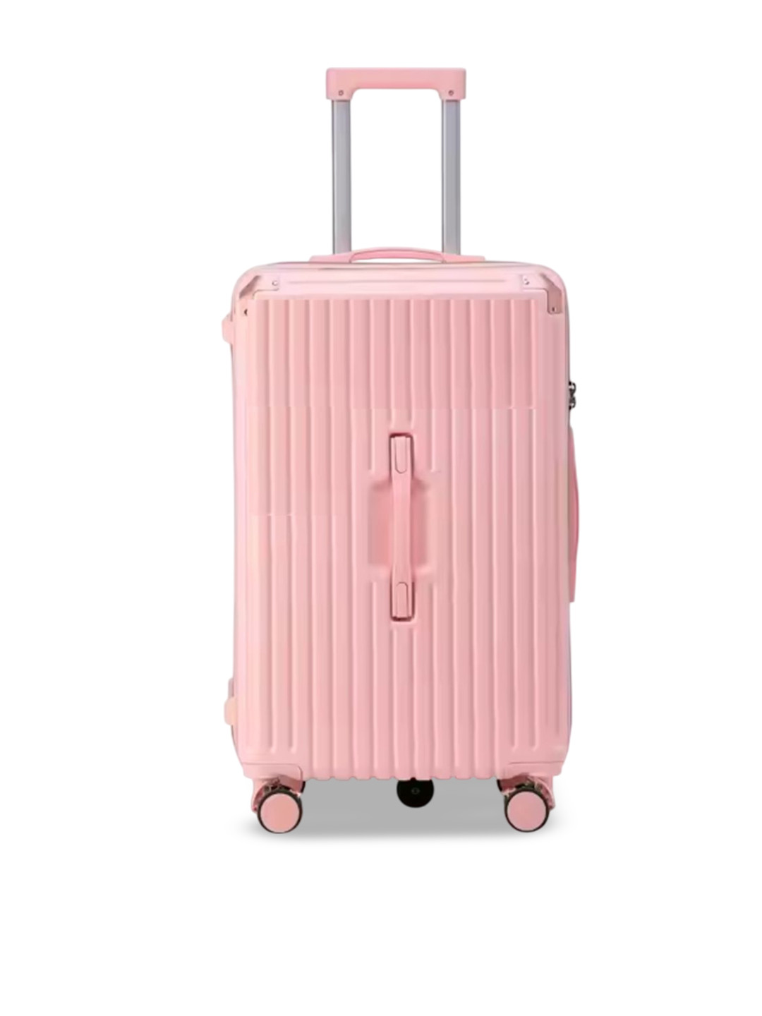 PYB Vogue Textured Polypropylene 8 wheel Hard Small Cabin Trolley Suitcase 66 cm
