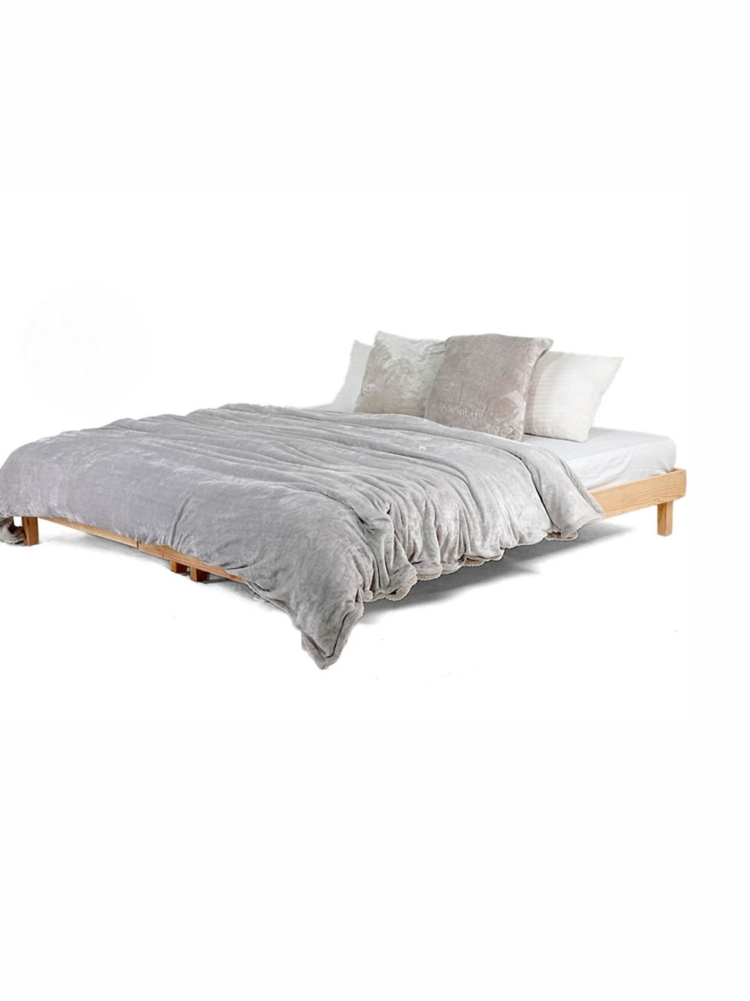 Zarf Grey 3 Pcs Microfiber Heavy Winter Double Bed Quilt With Cushion Covers