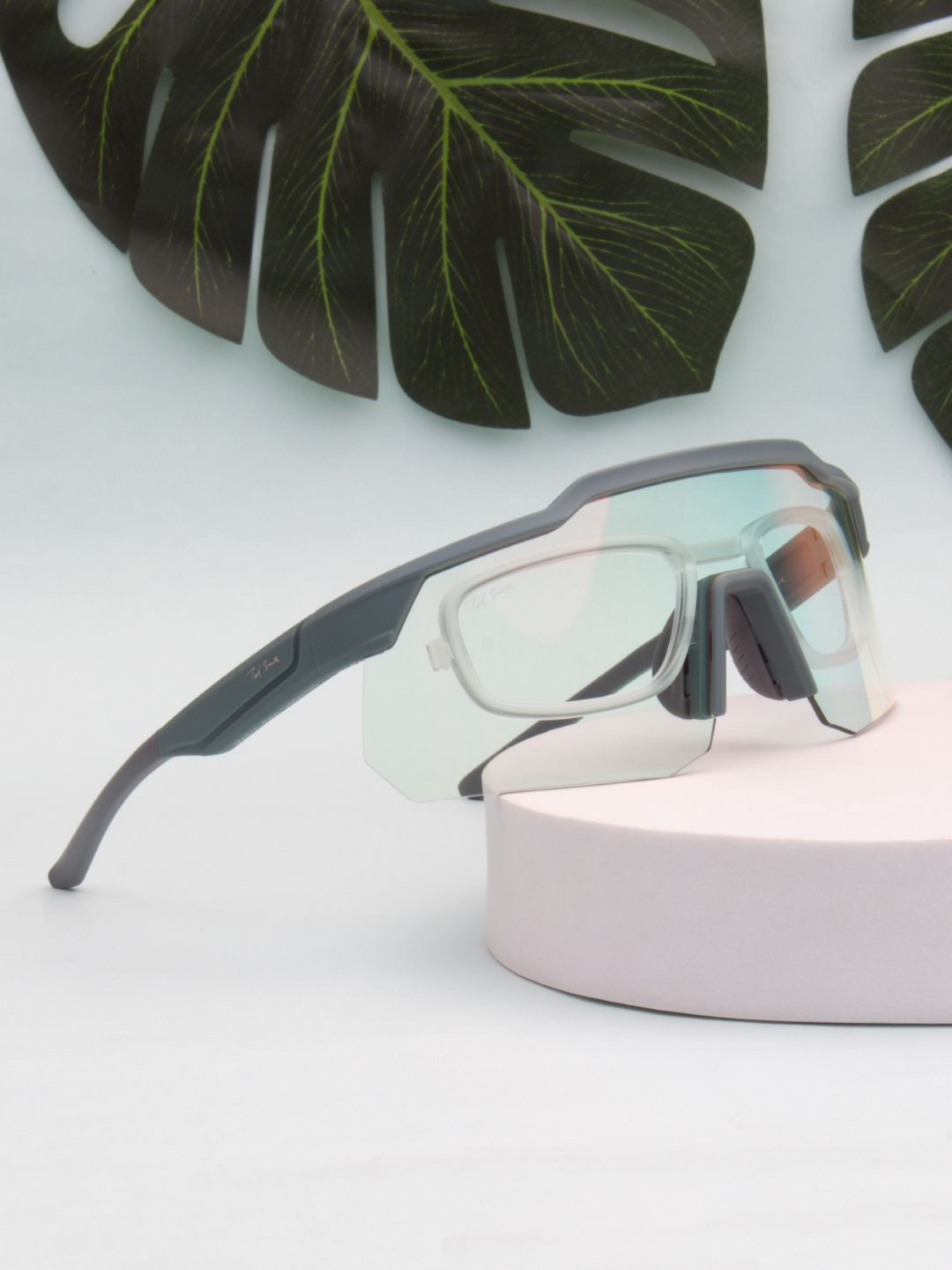 Ted Smith Unisex Green Photochromic Lens & Prescription Lens Clip Sports Shooting Glasses