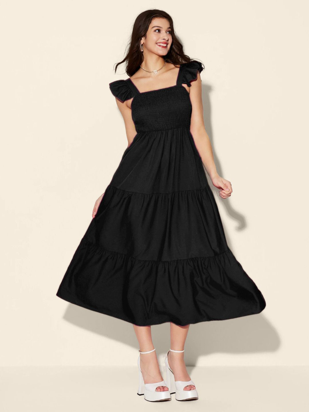 QIOA Crepe Women A-Line Maxi Dress