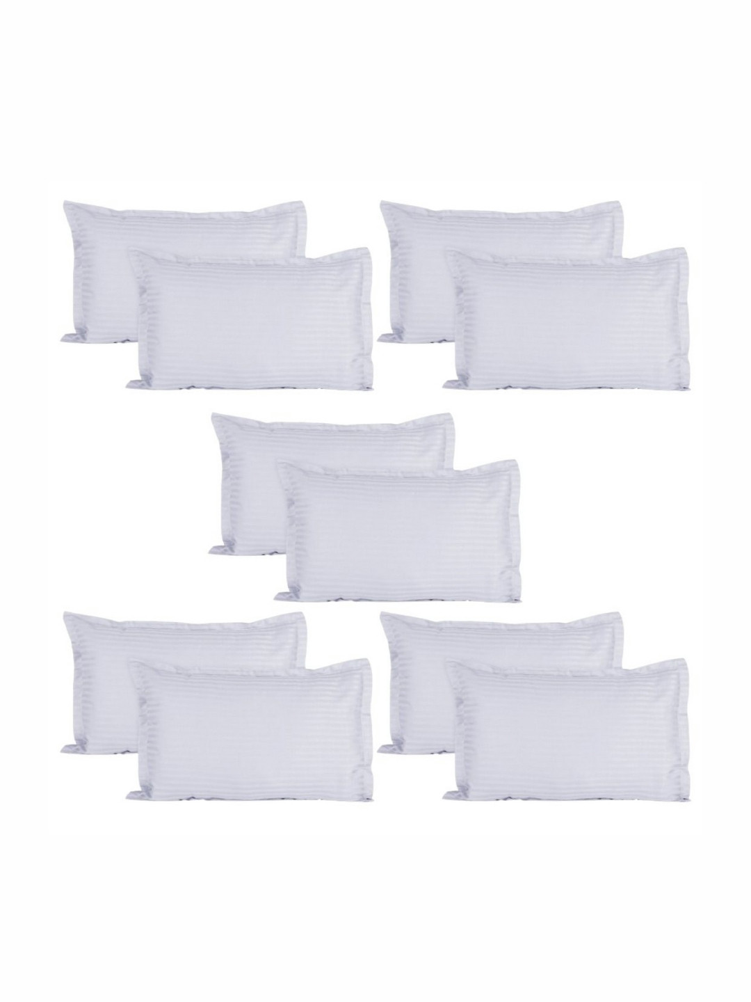PRTREND White 6 and more Pieces Striped Cotton Linen Rectangle Pillow Covers