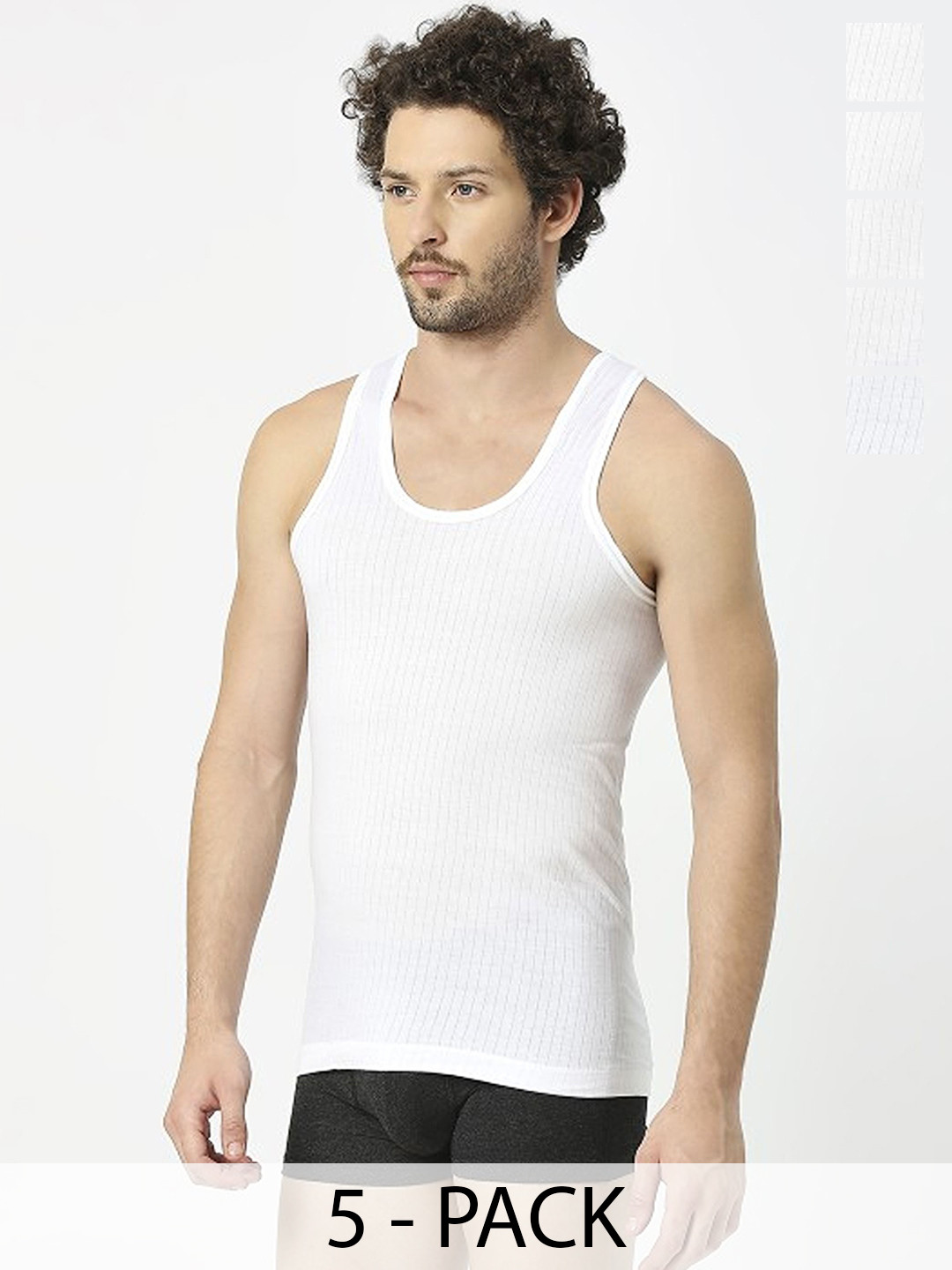 CAVENDERS Men Pack Of 5 Pure Cotton Undershirt Vests White Premium quality Dno-v97st