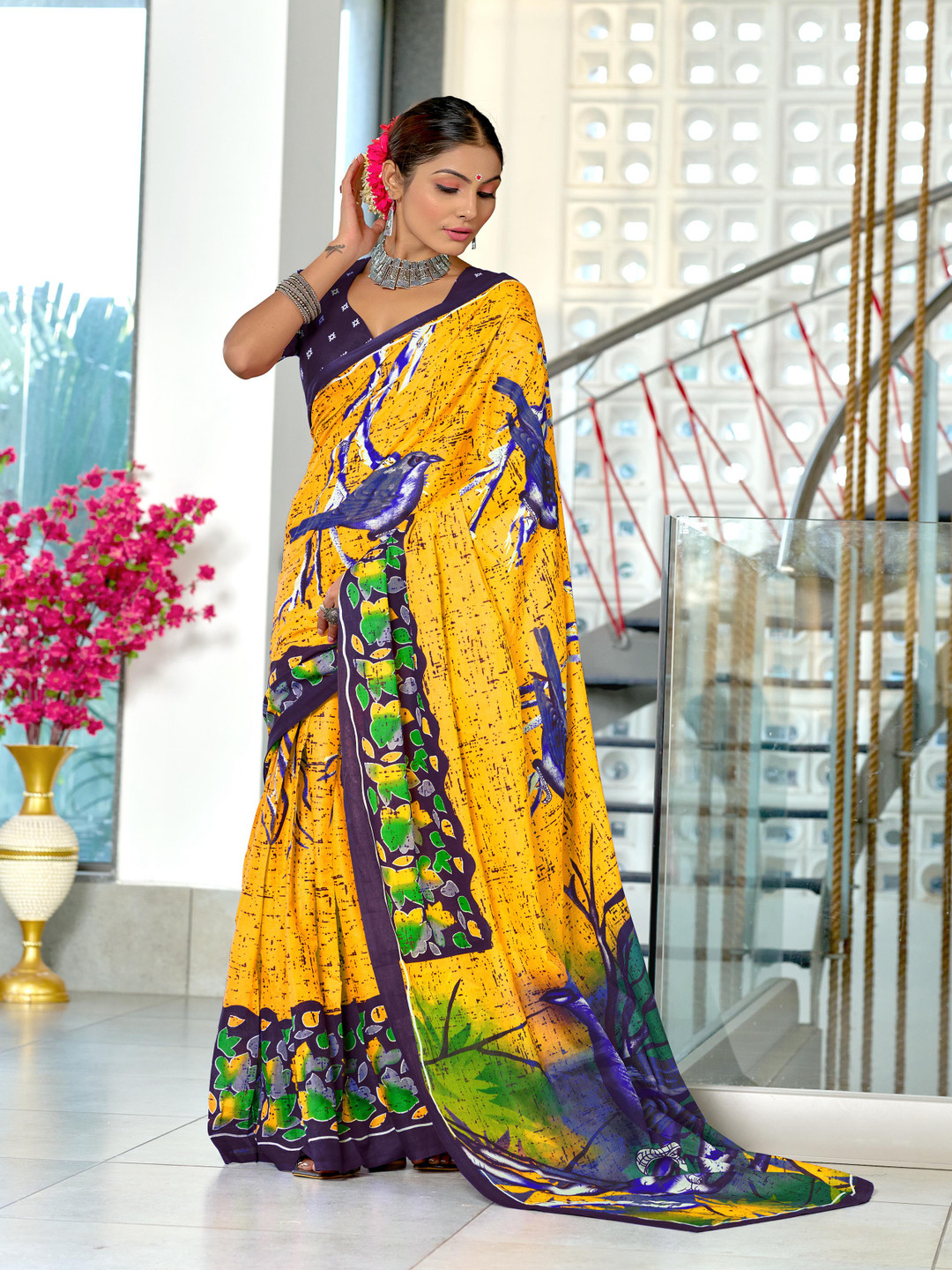 LeeliPeeri Designer Block Print Saree