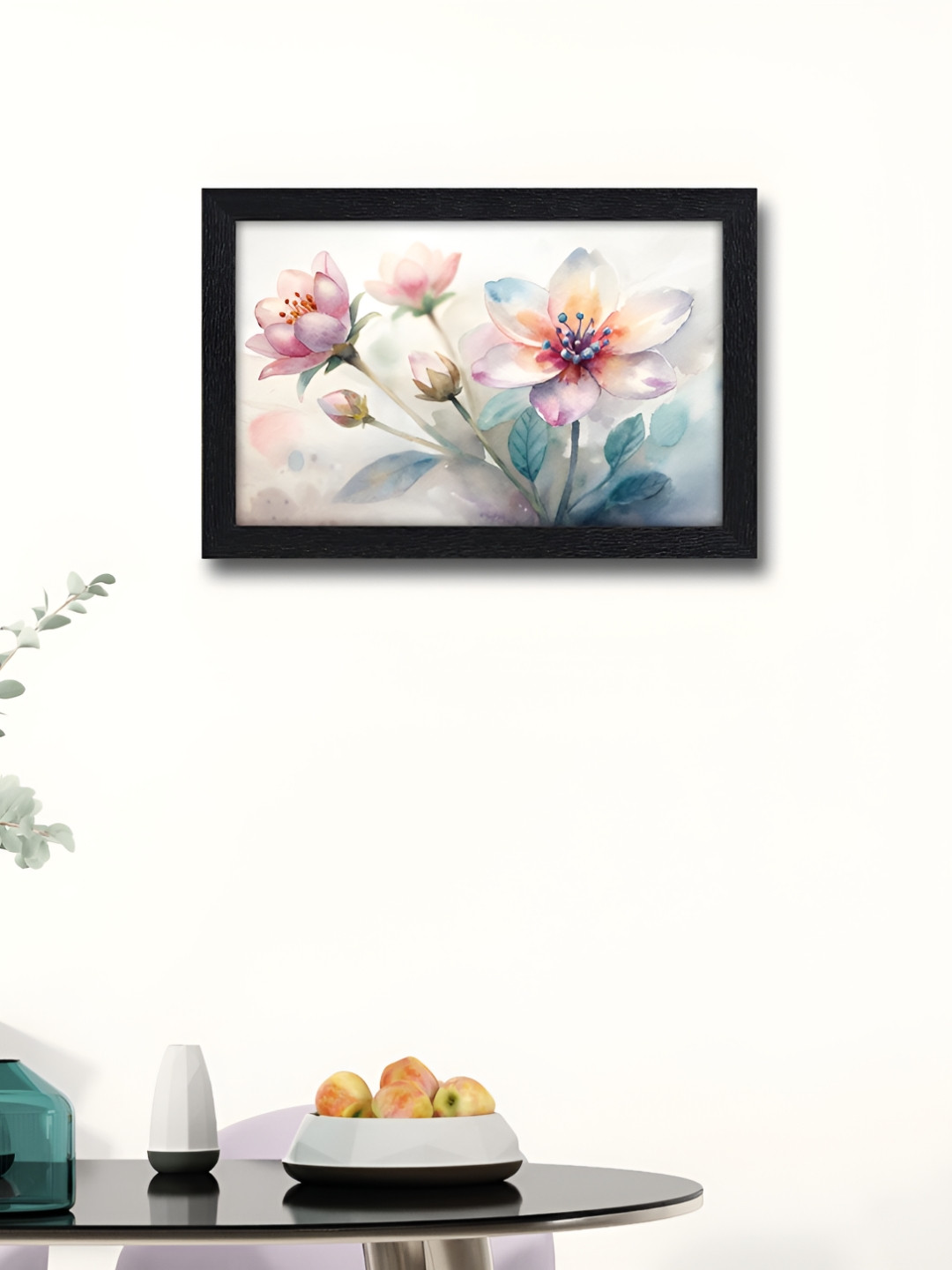 RANDOM White & Teal Floral And Botanical Wall Art