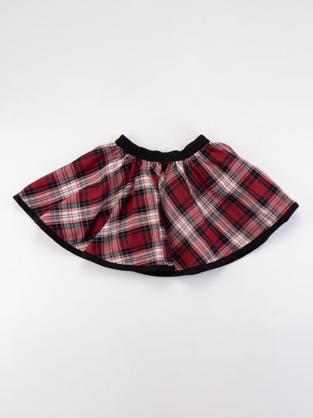Soleilclo Girls Reversible Pure Cotton Checked Above Knee Plaid Skirt